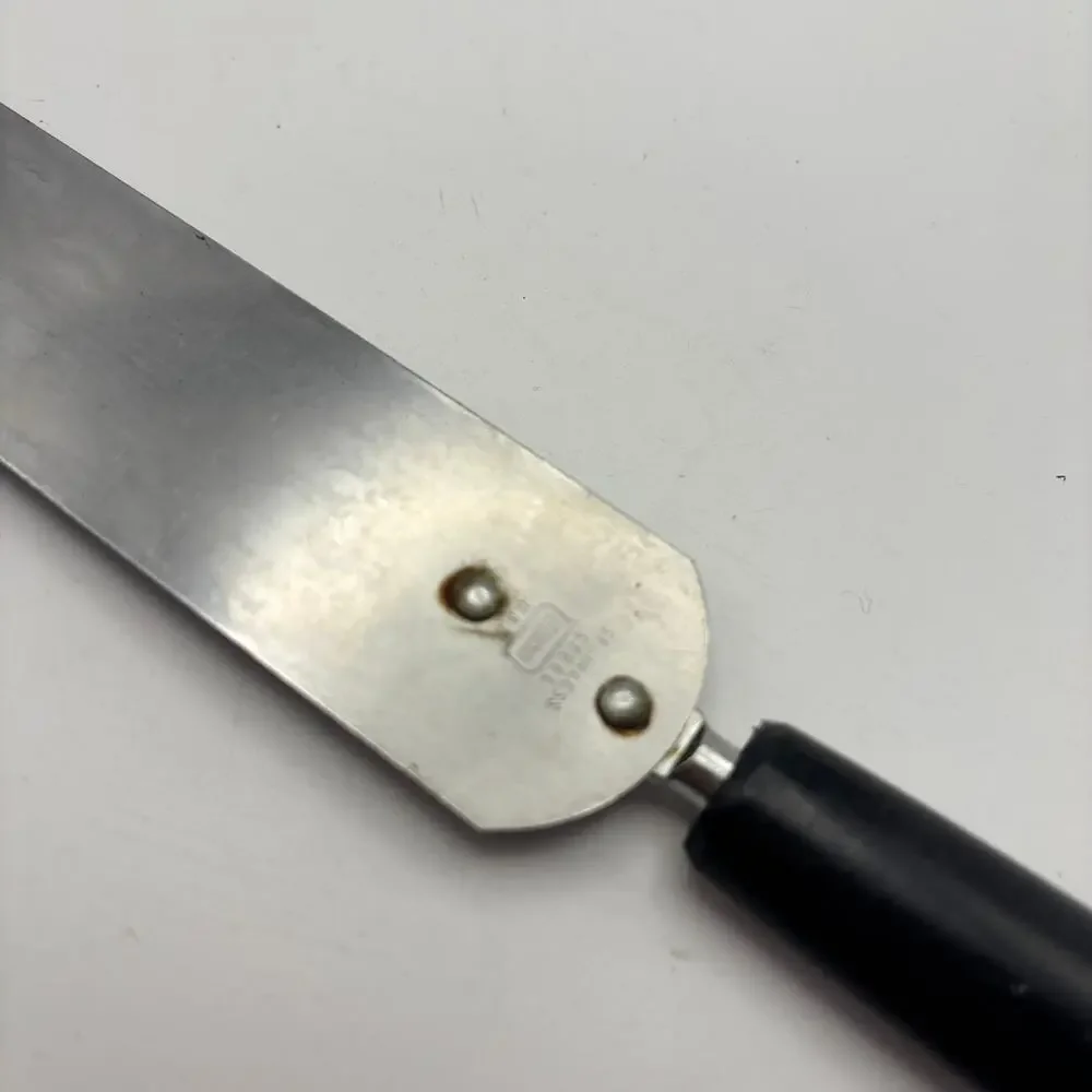 Vintage EKCO USA Stainless Steel Icing Spatula Black Handle Baking Tool